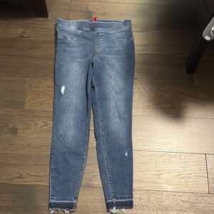 SPANX Dark Blue Distressed Jeggings